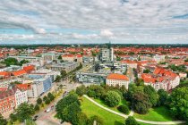 Vista panorâmica da cidade skyline, Hanover, Alemanha — Fotografia de Stock