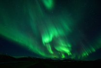 Vista panorámica de Northern Lights, Jokulsarlon, Islandia - foto de stock