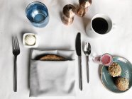 Top view of Breakfast Place setting — Stock Photo