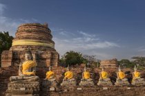 Vue panoramique du temple Wat Yai Chai Mongkhon, Ayutthaya, Thaïlande — Photo de stock