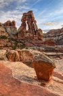 Scenic view of Druid Arch, Elephant Canyon, Canyonlands National Park, Utah, America, USA — Stock Photo