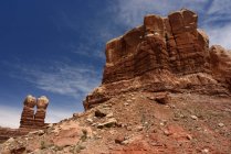 Vue panoramique sur Bear Ears, Butler Wash, Utah, America, USA — Photo de stock