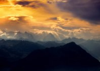 Scenic view of the alps mountains at sunset, Arth, Switzerland — Stock Photo