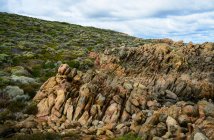 Vista panorámica de la costa rocosa, Canal Rocks, Yallingup, Australia Occidental, Australia - foto de stock