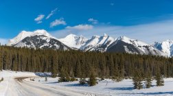 Vista panorámica de las Montañas Rocosas en invierno, Banff, Alberta, Canadá - foto de stock