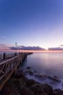 Malerischer Blick auf Pier bei Sonnenuntergang, Barbados — Stockfoto