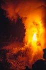 Close-up Lava flowing from a lava tube into Pacific ocean, Hawaii, America, USA — Stock Photo