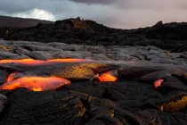Sunrise Lava Flow at Hawaii Volcano National Park, Hawaii, America, USA — Stock Photo