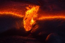 Primo piano di un flusso di lava su una montagna, Hawaii, America, Stati Uniti — Foto stock