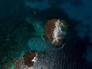Luftaufnahme des Ausleger-Kanurennens, waimea bay, oahu, hawaii, america, usa — Stockfoto