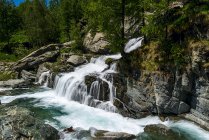 Scenic view of Waterfall, Lillaz, Val d'Aosta, Italy — Stock Photo