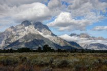 Vista panorâmica do Monte Moran, Grand Teton National Park, Wyoming, América, EUA — Fotografia de Stock