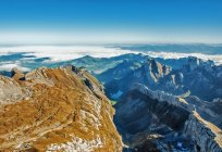 Vista panorámica del paisaje de montaña, Monte Santis, Suiza - foto de stock