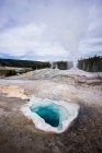 Hot springs with steam, nature scene — Stock Photo
