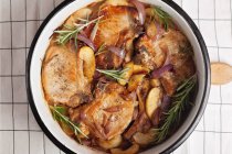 Pork casserole with onion, apple and rosemary — Stock Photo