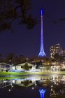 Scenic view of Melbourne at nighttime, australia — Stock Photo
