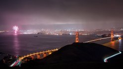 Fireworks over city, San Francisco, California, America, USA — Stock Photo