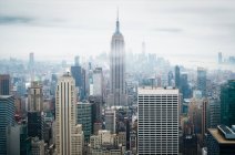 Vista aérea da paisagem urbana de Manhattan com Empire State Building, Nova York, EUA — Fotografia de Stock