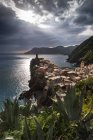 Veduta aerea di Vernazza, Liguria, Italia — Foto stock