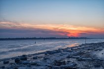 Scenic view of Ice on banks of the river Ems, Gandersum, Lower Saxony, Germany — Stock Photo