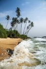 Vista panorámica de olas estrellándose en la playa de Koggala, Galle, Sri Lanka - foto de stock