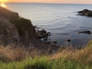 Vista panorámica del atardecer costero, Bulgaria - foto de stock