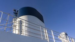 Low angle view of a cruise ship chimney — Stock Photo