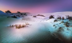 Coucher de soleil sur les dunes de sable blanc de Lancelin, Australie occidentale, Australie — Photo de stock