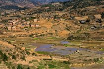 Vista panorámica del paisaje rural, Ambohimahasoa, Región Alta Matsiatra, Madagascar - foto de stock