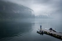 Man taking a photo, Geiranger Fjord, More og Romsdal, Norway — Stock Photo
