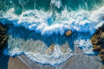 Aerial image of an empty beach bay on the French island Corse near the village Lumio. — Stock Photo