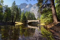 Vue panoramique sur Merced River, parc national de Yosemite, Californie, Amérique, États-Unis — Photo de stock