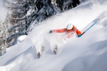 Esquí freeride para hombre, Zauchensee, Salzburgo, Austria - foto de stock
