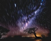 Vista panorâmica de Star trail, Island point, Mandurah, Austrália Ocidental, Austrália — Fotografia de Stock