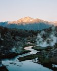 Vista panoramica di Hot Creek Springs, California, America, USA — Foto stock