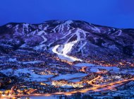 Пароплав-Спрінгс в сутінках, Колорадо, Америка, США — стокове фото