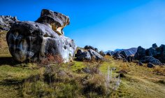 Scenic view of mountain landscape, Castle Hill, South Island, New Zealand — Stock Photo