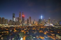 Vista panoramica del paesaggio urbano all'alba, Kuala Lumpur, Malesia — Foto stock