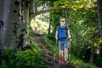 Woman hiking in Nockstein Mountain near Salzburg, Austria — Stock Photo