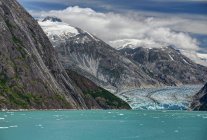 Vue panoramique du glacier Dawes, fjord Endicott Arm, forêt nationale des Tongass, Alaska, Amérique, États-Unis — Photo de stock