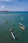 Aerial view of traditional fishing boats, Awang, Indonesia — Stock Photo