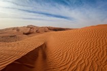 Vista de perto das dunas de areia no deserto, Arábia Saudita — Fotografia de Stock
