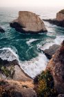 Vista panorámica de Shark Fin Cove, Santa Cruz, California, América, Estados Unidos - foto de stock