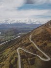 Vista panoramica su Switchback road, catena montuosa notevole, Queenstown, South Island, Nuova Zelanda — Foto stock