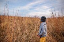 Portrait of a boy standing in a field, United States — Stock Photo