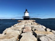 Scenic view of Spring Point Ledge Lighthouse, Portland, Maine, United States — Stock Photo