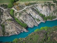 Veduta aerea del paesaggio fluviale, Queenstown, Isola del Sud, Nuova Zelanda — Foto stock