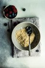 Healthy breakfast with granola and berries. top view. — Stock Photo