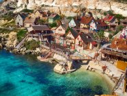 Vista aérea de Popeye Village, Malta - foto de stock