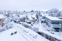 Skyline della città in inverno, Oerlikon, Zurigo, Svizzera — Foto stock